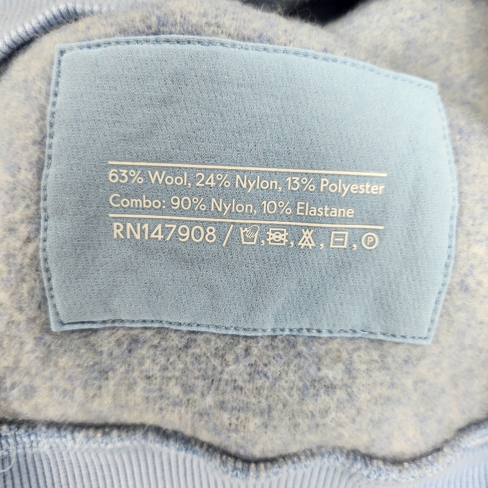 Outdoor Voices Wool Blend Fleece Oversized Light Blue Crew Neck Sweater Size XL - Picture 7 of 8